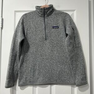 Patagonia Women's Better Sweater 1/4 Zip Fleece Jacket Birch White (grey) Medium